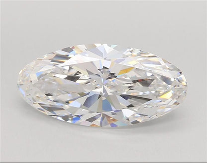 Moval Lab Grown Diamond Elongated Oval 3.00ct Colour D, Clarity VVS2, IGI Certified)