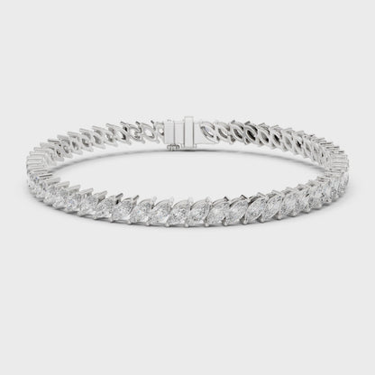 AMELINE — Marquise Diamond Tennis Bracelet