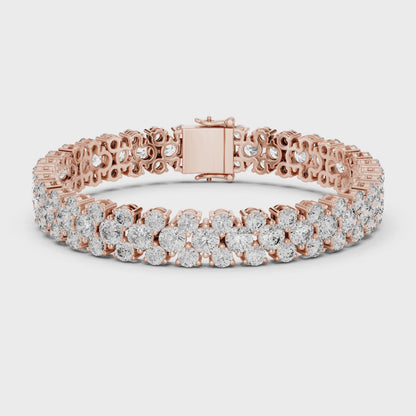 FREJA — Round Brilliant Double Row Diamond Tennis Bracelet