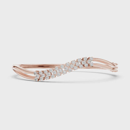 ARLENE — Triple Row Diamond Crossover Bangle