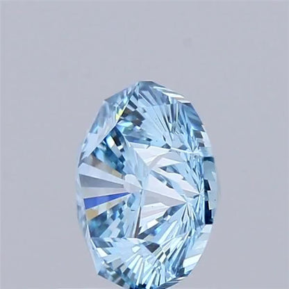 1.02ct Blue Decagon Brilliant Cut Starburst Concave Lab Grown Diamond