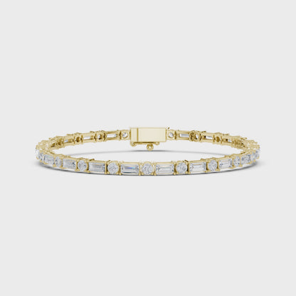 MILLA — Alternating Emerald & Round Cut Lab-Grown Diamond Tennis Bracelet