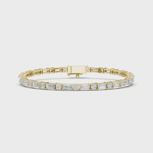 MILLA — Alternating Emerald & Round Cut Lab-Grown Diamond Tennis Bracelet