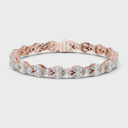 LEONORA — Marquise & Pear Diamond Tennis Bracelet