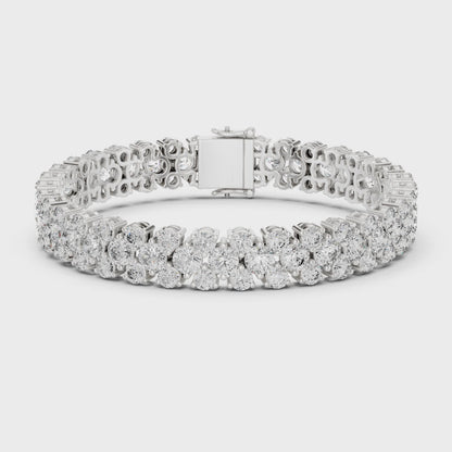 FREJA — Round Brilliant Double Row Diamond Tennis Bracelet