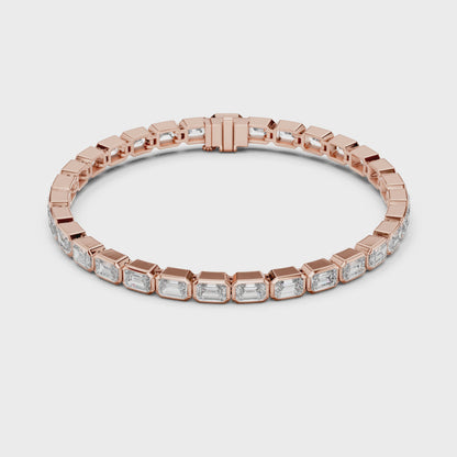 SIENNA — Emerald Cut Bezel Lab-Grown Diamond Tennis Bracelet