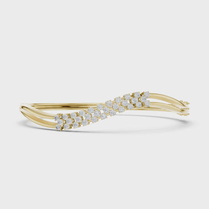 ARLENE — Triple Row Diamond Crossover Bangle