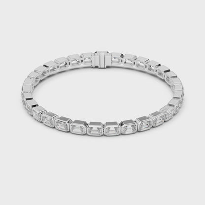 SIENNA — Emerald Cut Bezel Lab-Grown Diamond Tennis Bracelet