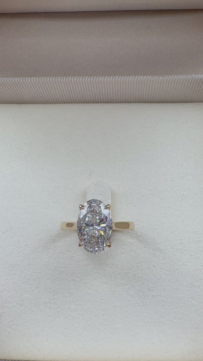 3.02ct Oval Cathedral Solitaire Engagement Ring