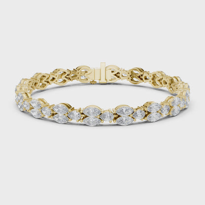 LEONORA — Marquise & Pear Diamond Tennis Bracelet