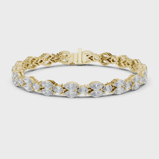 LEONORA — Marquise & Pear Diamond Tennis Bracelet