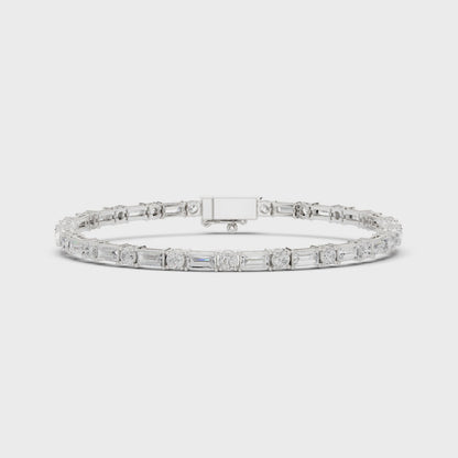 MILLA — Alternating Emerald & Round Cut Lab-Grown Diamond Tennis Bracelet