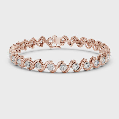 SERELLA — Wave Diamond Link Bracelet