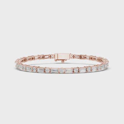 MILLA — Alternating Emerald & Round Cut Lab-Grown Diamond Tennis Bracelet