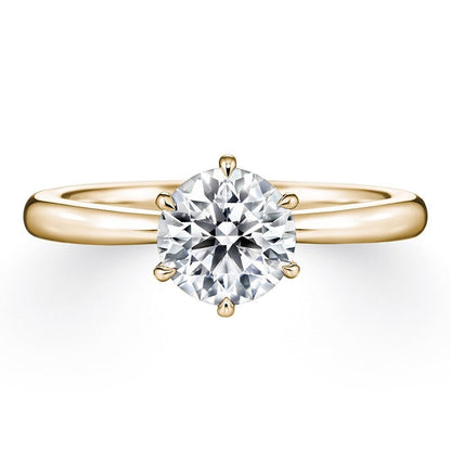 4.00 Carat 6 Claw Round Solitaire Engagement Ring - Lab Grown Diamond - 14K Gold