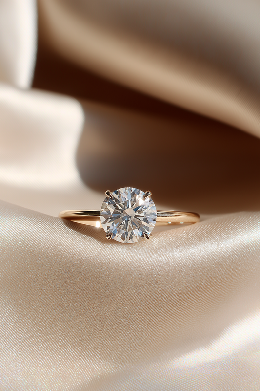 4.54ct IGI Certified Round Lab Grown Diamond Engagement Ring in 14K Yellow Gold AG & CO Jewellery