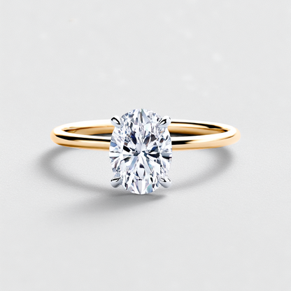 2.50CT Oval Solitaire Lab Grown Diamond Engagement Ring 14K Solid Gold AG & CO Jewellery
