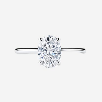 2.50ct Oval Lab-Grown Diamond Solitaire Cathedral Engagement Ring in Platinum AG & CO Jewellery