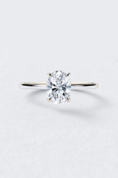 2.50ct Oval Lab-Grown Diamond Solitaire Cathedral Engagement Ring in Platinum AG & CO Jewellery