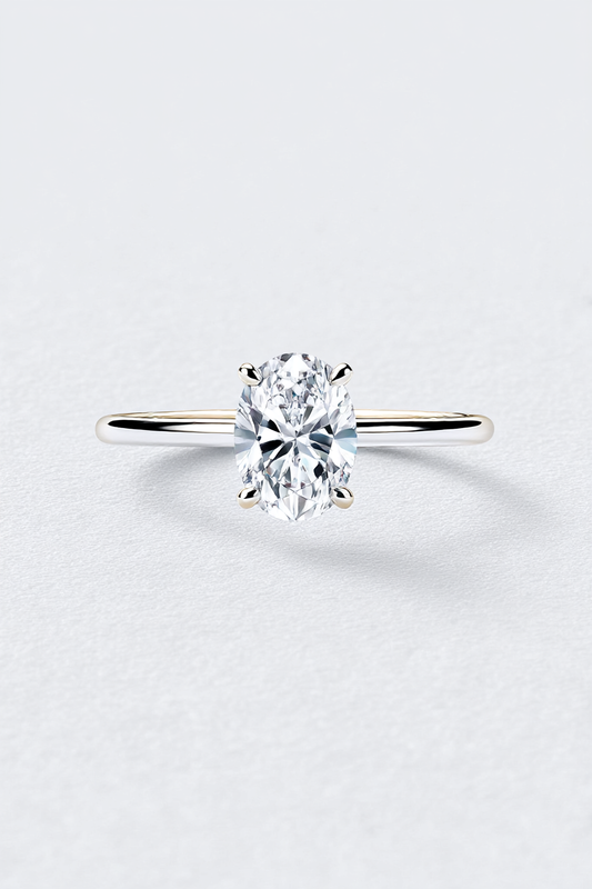 2.50ct Oval Lab-Grown Diamond Solitaire Cathedral Engagement Ring in Platinum AG & CO Jewellery