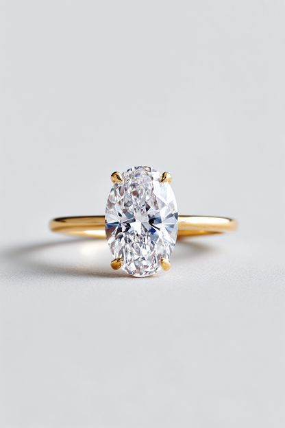2.50CT Oval Solitaire Lab Grown Diamond Engagement Ring 14K Solid Gold AG & CO Jewellery