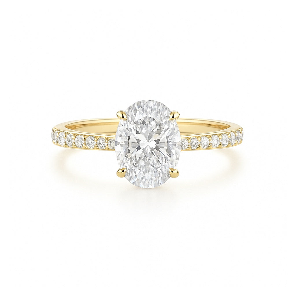 2.50CT Lab Grown Diamond Ring | Marie - Classic Pavé Engagement Ring with Hidden Halo AG & CO Jewellery