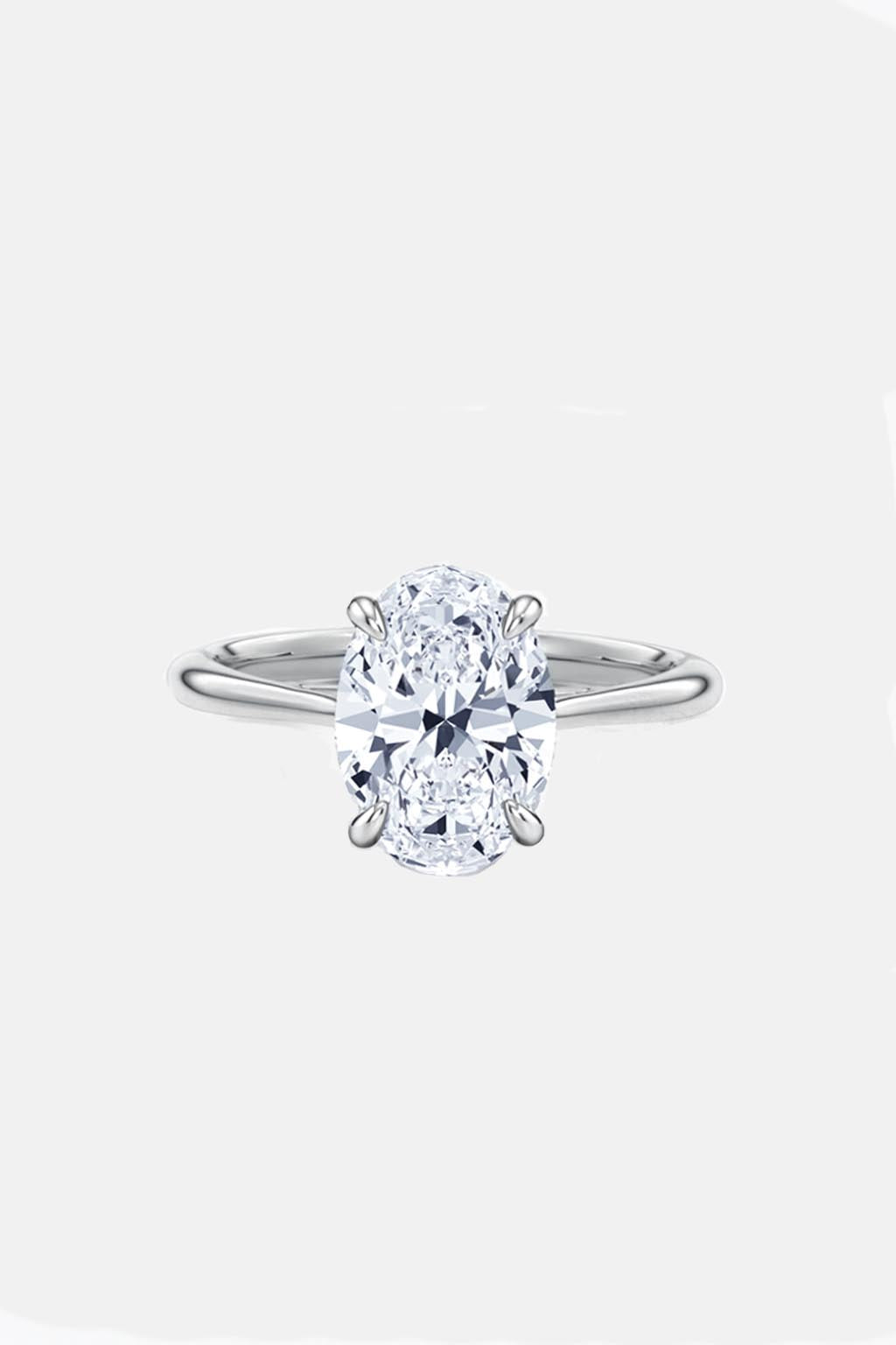 2.50CT Oval Solitaire Lab Grown Diamond Engagement Ring 14K White Gold AG & CO Jewellery