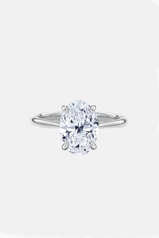 2.50CT Oval Solitaire Lab Grown Diamond Engagement Ring 14K White Gold AG & CO Jewellery